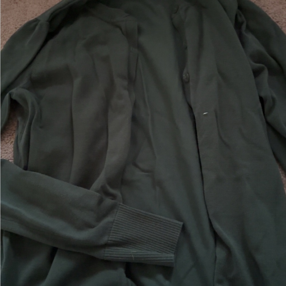 august silk Men's Forest Green Button-Front Shirt Jacket